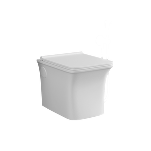 WC mural moderne de luxe en céramique blanche, monobloc allongé, avec chasse d'eau Tornado, abattant à fermeture douce et siphon en P, pour hôtel, école, villa - Product Image 4