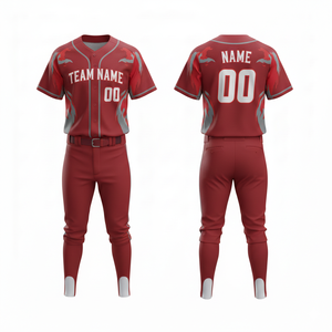 Conjunto de uniforme de béisbol de diseño personalizado, jersey con botones y pantalones para deportes de equipo - Product Image 5