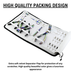 Kit d'outils d'extension de cheveux en gros Microbilles et ruban adhésif dans la trame Pince de pressage Doigt de séparation Mini boucle de ciseaux et crochet outil doigt - Product Image 5