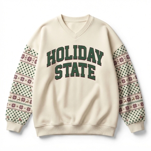 Women Holiday V Neck Sweatshirt Christmas Graphic <b>Long</b> <b>Sleeve</b> <b>Top</b> Casual Festive Winter Pullover Casual Knitted <b>Top</b> - Product Image 3