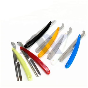 Rasoir de barbier jetable professionnel turc avec logo personnalisé, lame en acier inoxydable, manche en plastique ABS, bord droit - Product Image 1