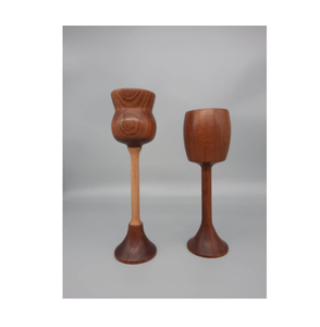 Vaso de vino de madera moderno, muestra disponible al por mayor, 2 piezas, artesanía, vaso de cerveza de madera, precio económico - Product Image 1
