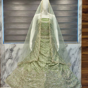 Stylish Soft Net Lehenga Choli Heavy Zarkan Stone <b>Coding</b> Embroidery Boutique Quality Canvas Patta & Cancan Custom Size - Product Image 1