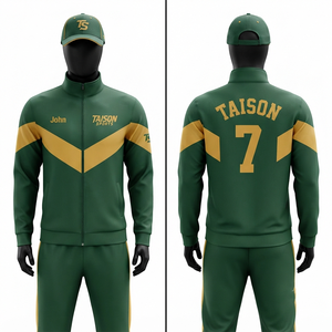 Traje de Entrenamiento de Hockey sobre Césped Unisex, 300 Gramos, Forro Polar Absorbente de Humedad, Poliéster Interlock, con Capucha, Panel en los Hombros y Mangas Verde Dorado - Product Image 1
