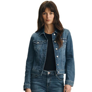 Chaqueta vaquera informal de manga larga para mujer, de alta calidad, con botones, elástica y desgastada, en algodón, exportada de Twin City - Product Image 2