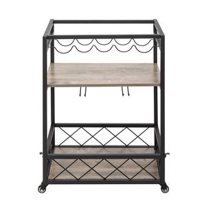 Carrello di Servizio Industriale Stile Vintage per Casa e Cucina, Carrello Bar Mobile RT in Legno e Metallo - Product Image 4