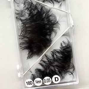 Extensions de cils C/CC/D/DD/M/L Curl 0.03 0.05 Volume Fluffy Noir Mat Fabricant d'emballages personnalisés pour cils Vietnam - Product Image 1