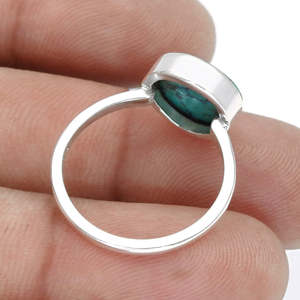 Modern Style Natural Round Cut <b>Turquoise</b> Gemstone <b>Ring</b> Crafted From 925 Sterling Silver Wholesale Factory Price Boho Jewelry - Product Image 4