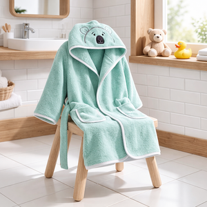 Peignoir à capuche unisexe pour nouveau-né, 100% coton biologique tissé, antimicrobien, séchage rapide, manches longues, peignoir de luxe pour la salle de bain, peignoir pour tout-petit - Product Image 6