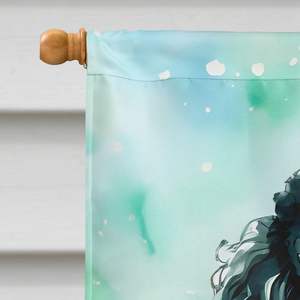 Grand caniche multicolore en polyester, drapeau de maison de noël, poteau de manche de porche, bannière décorative de cour, œuvre d'art, tenture murale - Product Image 3