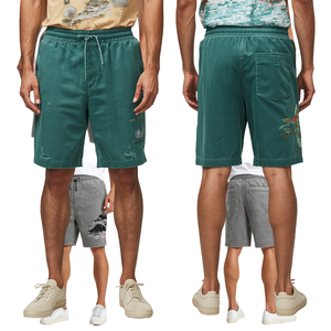 Shorts en molleton français délavé de qualité supérieure avec broderie Terrain pour hommes – Vêtements de mode - Product Image 3
