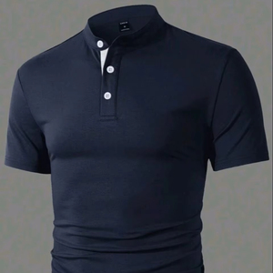 Chemise décontractée d'été à manches courtes en jersey de polyester de haute qualité, anti-boulochage, coupe régulière, service OEM personnalisé - Product Image 6
