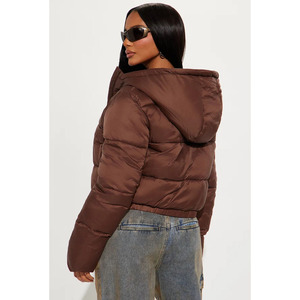 2026 New <b>Women's</b> Brown Winter Regular <b>Lightweight</b> Reversible Stand <b>Women</b> Puffer Bomber <b>Jacket</b> By Twin City - Product Image 3