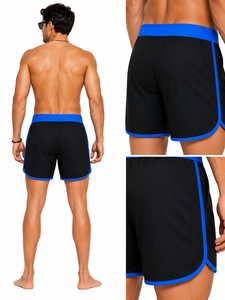 Men’s Custom Black Blue Board Shorts Quick Dry Beach Swim Trunks <b>Surf</b> Shorts Water Sports Apparel OEM ODM Manufacturer - Product Image 4