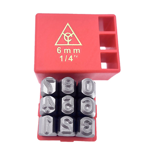 6mm 1/4 inch Steel Number <b>Punch</b> <b>Set</b> 0-9 9pcs Cr-V 6150 HRC 58-62 Hardened Steel Wholesale OEM/ODM Taiwan - Product Image 2