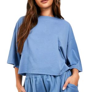 Conjunto de ropa de verano 2025 para mujer, conjunto informal de 2 piezas, camisa y pantalones cortos de gran tamaño para mujer, conjunto de pantalones cortos deportivos de algodón 100% - Product Image 3