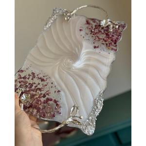 Elegant <b>Black</b> And Gold Epoxy Resin Tray Gold Foil Agate Edge Serving Platter Wholesale Decorative <b>Plate</b> For Hotel Wedding Home - Product Image 6