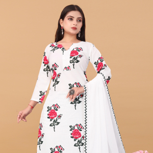 ชุดเซ็ตผ้าไมโครไฟเบอร์สำหรับผู้หญิง ลายพิมพ์รักษ์โลก คอกลม ชุดสองชิ้น ไซส์พลัส S ถึง 4XL ขายส่ง Kiran Nexus - Product Image 1