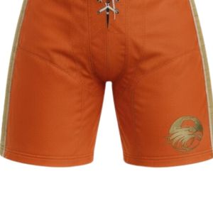 Ensemble Maillot et Short de Hockey sur Glace Sublimé Orange et Blanc pour Hommes, Col en V, Rayé, en Polyester, Tenue de Sport Performante - Product Image 6