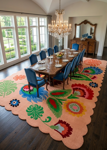 Tapis tuftés faits main sur mesure, tapis de salon avec logo, tapis palmier, tapis et carpettes tuftés de designer à motifs floraux - Product Image 2