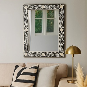 Handcrafted Wooden Accent <b>Mirror</b> Artistic Green Mosaic Design Premium Decorative Piece for Stylish Homes - Product Image 6