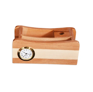 Portalápices de madera, organizador de papelería multifuncional con reloj y soporte para tarjetas de visita, último modelo. - Product Image 4