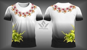 T-shirt de sport pour homme à rayures bleues, col en V, manches courtes, respirant, en polyester tricoté, coupe classique, logo sur le devant - Product Image 2