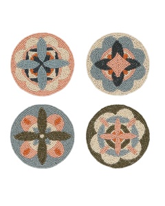 Posavasos de CRYSTAL CRAFT con Cuentas de Vidrio Bordadas, Estilo Bohemio, 5mm, Color Personalizable, para Hogar, Hotel, Mesa, con Cuentas de Arroz y Diseño de Margarita - Product Image 6