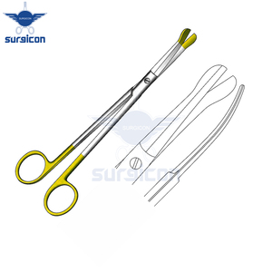 Tijeras de Disección Zouor de 20 cm (8 Pulgadas), Curvas, Doradas TC, con Hojas de Corte de Precisión - Product Image 6