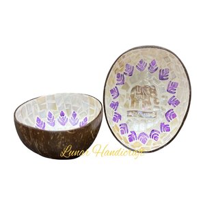 High Quality Customizable <b>Coconut</b> <b>Shell</b> Bowls Set Personalized Design Inspired Vietnam Birthdays Includes Decorative Plate/Dish - Product Image 1