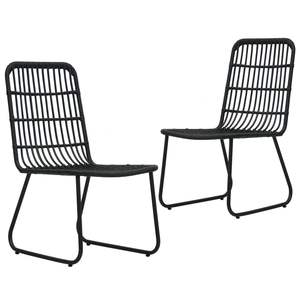 Ensemble de 2 chaises de jardin en rotin PE noir avec structure en acier thermolaqué, meubles d'extérieur durables - Product Image 1