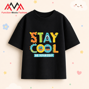 เสื้อยืดแขนสั้นผ้าฝ้ายผสมสแปนเด็กซ์ลำลอง พิมพ์ลายด้านหน้า ระบายอากาศได้ดี เหมาะสำหรับใส่ไปชายหาด สไตล์สตรีท สีดำ - Product Image 3