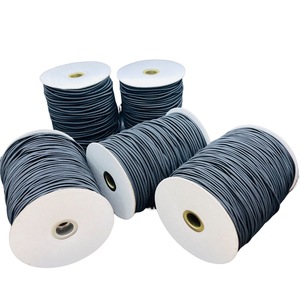 Black Braided Nylon Drawcord Elastic Cord for <b>Bags</b> Simple Coated Round Cords - Product Image 2