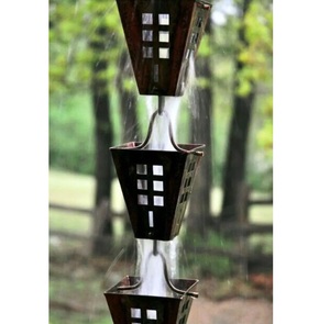 Cadena de Lluvia Decorativa de Cobre con Campanas y Vasos, Reemplaza el Tubo de Bajada de la Canalón y Desvió la Agua de las Fuente de Agua del Jardín - Product Image 3