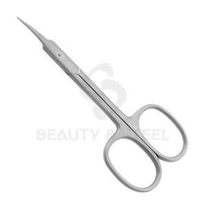 Ciseaux à ongles mats argentés de qualité supérieure avec bord incurvé professionnel et poignées ergonomiques larges pour une précision professionnelle en salon - Product Image 3