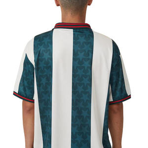 Camiseta de Fútbol Americano Personalizada con Cuello, 100% Poliéster, Camiseta de Fútbol a Rayas, Fabricante de Uniformes Personalizados OEM, Suministro al por Mayor - Product Image 4