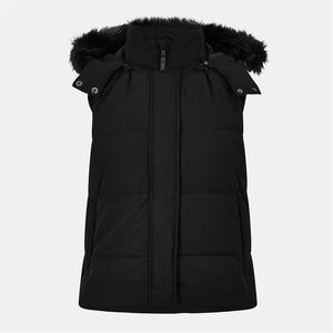 <b>Men</b> Winter Hooded Puffer Jacket Chocolate Sleeve Less Lightweight Warm Custom Branding - Product Image 1