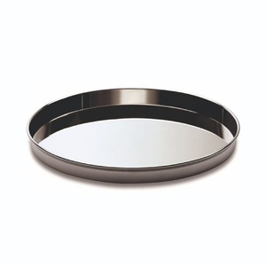 Wholesale Textured Stainless Steel Decorative Tray Round <b>Silver</b> Metal Plate Platter Luxury Restaurant <b>Coffee</b> <b>Table</b> Serving Tray - Product Image 3