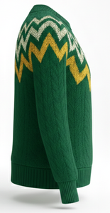 Pull col rond en maille torsadée de luxe pour homme, mélange de laine, hiver, anti-plis, motif éclair - Product Image 4