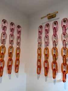 Panneau de séparation de pièce décoratif, articles en gros, art mural moderne de luxe en résine, écran suspendu à maillons acryliques multicolores pour intérieur - Product Image 3