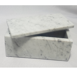High Quality Marble Boxes Manufacture Lowest Price White Box Stone Crafts <b>Earrings</b> Jewelry Box Storage Box - Product Image 1