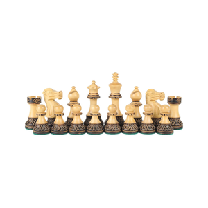 Jeu d'échecs en bois avec pièces sculptées traditionnelles en bois noir et naturel, jeu d'échecs pour la maison, le bureau, la salle de jeux et la table - Product Image 2