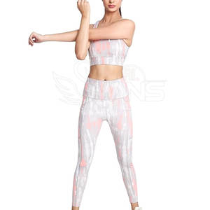 Services OEM, ensemble de yoga pour femmes, dernier style, haute qualité, design personnalisé, logo sur le devant, respirant, spandex/nylon, ensemble 2 pièces - Product Image 5