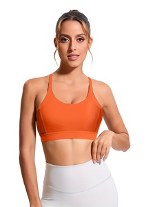 Soutien-gorge de sport élégant en maille triangulaire pour femme, décolleté plongeant, vêtement d'exercice athleisure, crop top, marque privée - Product Image 4