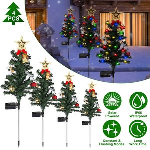 4 paquets de 20 LED, lumières solaires pour arbre de Noël, décorations de jardin, lampes à piquet, clignotement constant pour décorations de Noël en extérieur - Product Image 3