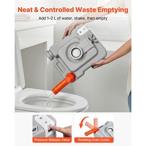 WC Portatile per Adulti con Serbatoio Smontabile da 5,3 Galloni, 120 Sciacquoni, Indicatore di Livello per Campeggio e Viaggi all'Aperto - Product Image 6