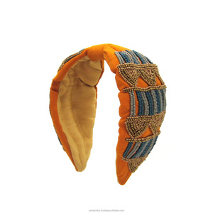 Serre-tête rembourré léger fait main américain avec sequins arc-en-ciel, turban tendance coloré large et scintillant, accessoire de cheveux pour enfants pour fêtes - Product Image 3