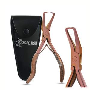 Outils d'extension de cheveux de haute qualité anneau et pince de retrait pour réutiliser les extensions de cheveux poignées ergonomiques avec double ressort - Product Image 1