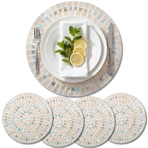 Sous-verres et dessous-de-plat en bois de Sheesham avec incrustations de nacre, design classique chinois traditionnel, écologiques, OEM, personnalisables, vente en gros | - Product Image 3