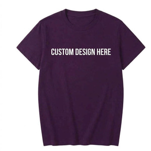 Camiseta de Algodón de Manga Corta Morada para Hombre, Diseño Personalizado, Cuello Redondo, Corte Regular, Jersey Informal con Estampado Frontal - Product Image 1